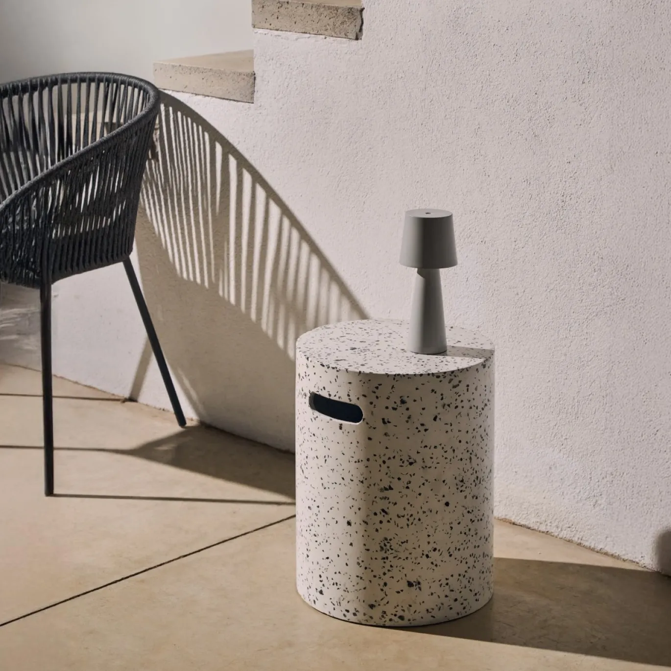 Kave Home Kruk Jenell Wit Terrazzo Ø35cm