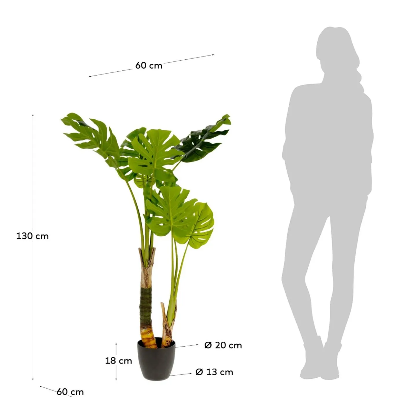 Kave Home Kunstplant Monstera 130cm