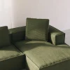 Kave Home Kussen Blok Ribstof Groen 60cm