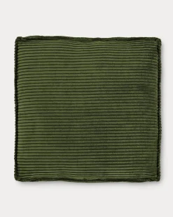 Kave Home Kussen Blok Ribstof Groen 60cm
