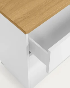 Kave Home Ladekast Abilen Eikenfineer Wit 90x75cm