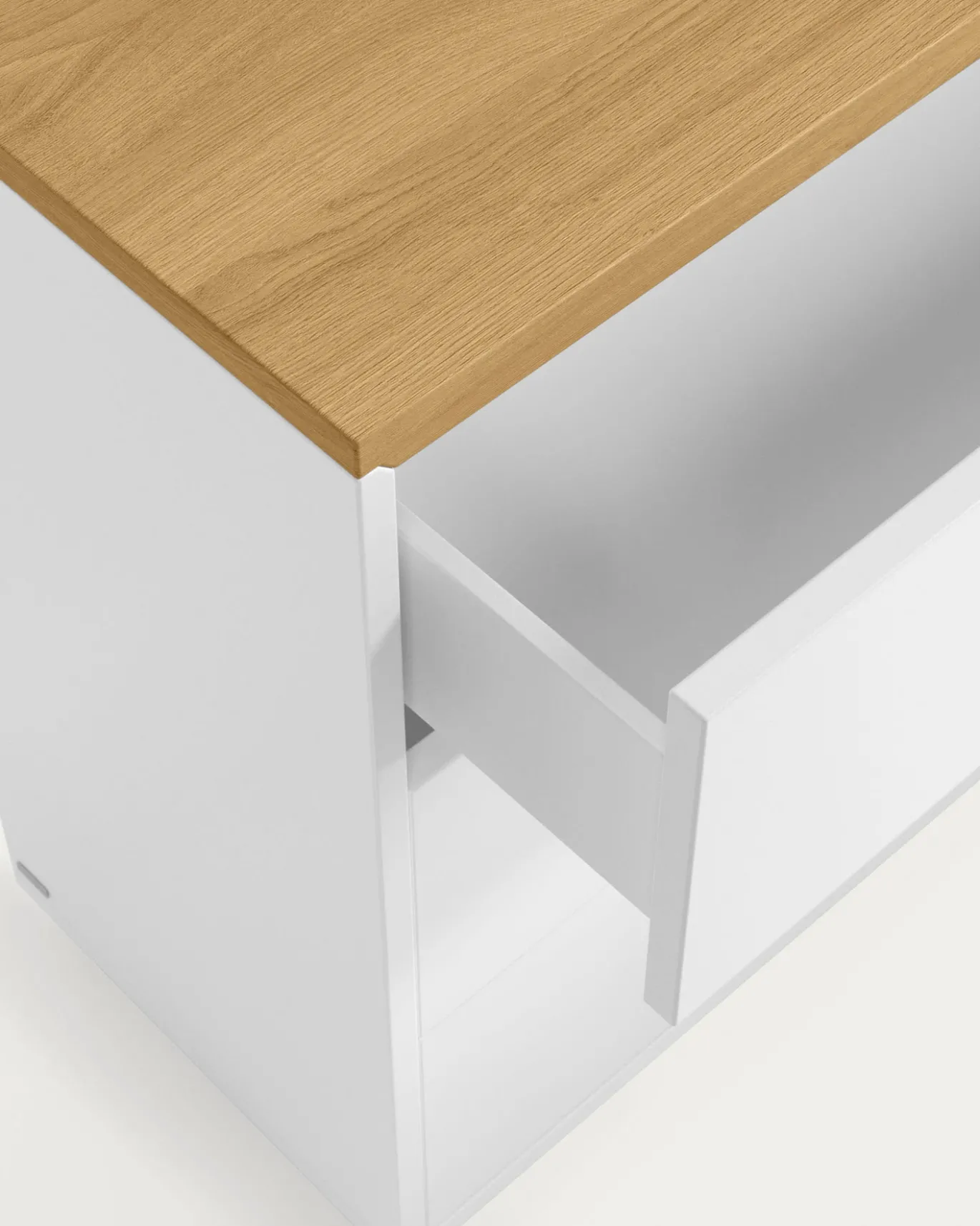Kave Home Ladekast Abilen Eikenfineer Wit 90x75cm