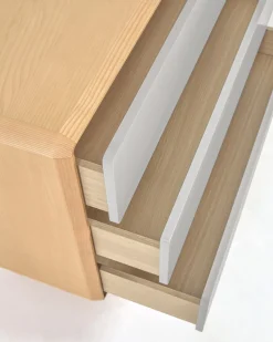 Kave Home Ladekast Anielle 3 Laden Massief Essenfineer 99x78,5cm