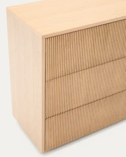 Kave Home Ladekast Helvine Eikenfineer En Gehard Glas 200x54cm