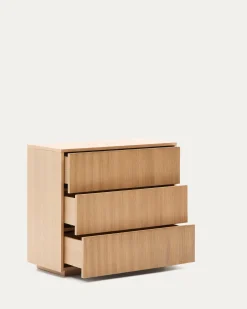 Kave Home Ladekast Helvine Eikenfineer En Gehard Glas 200x54cm