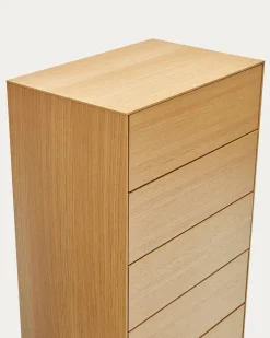 Kave Home Ladekast Vedrana 5 Laden Eikenfineer 60x114cm