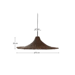 Kave Home Lampenkap Bladia Rotan Bruin Ø70cm