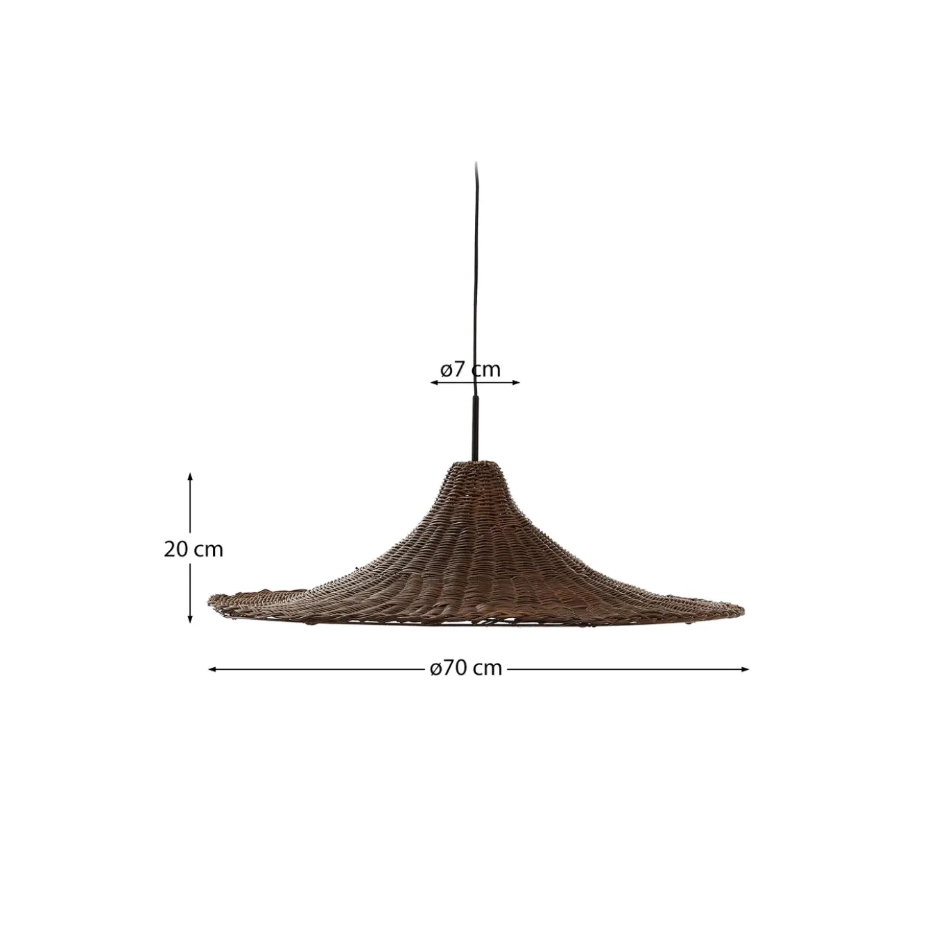 Kave Home Lampenkap Bladia Rotan Bruin Ø70cm