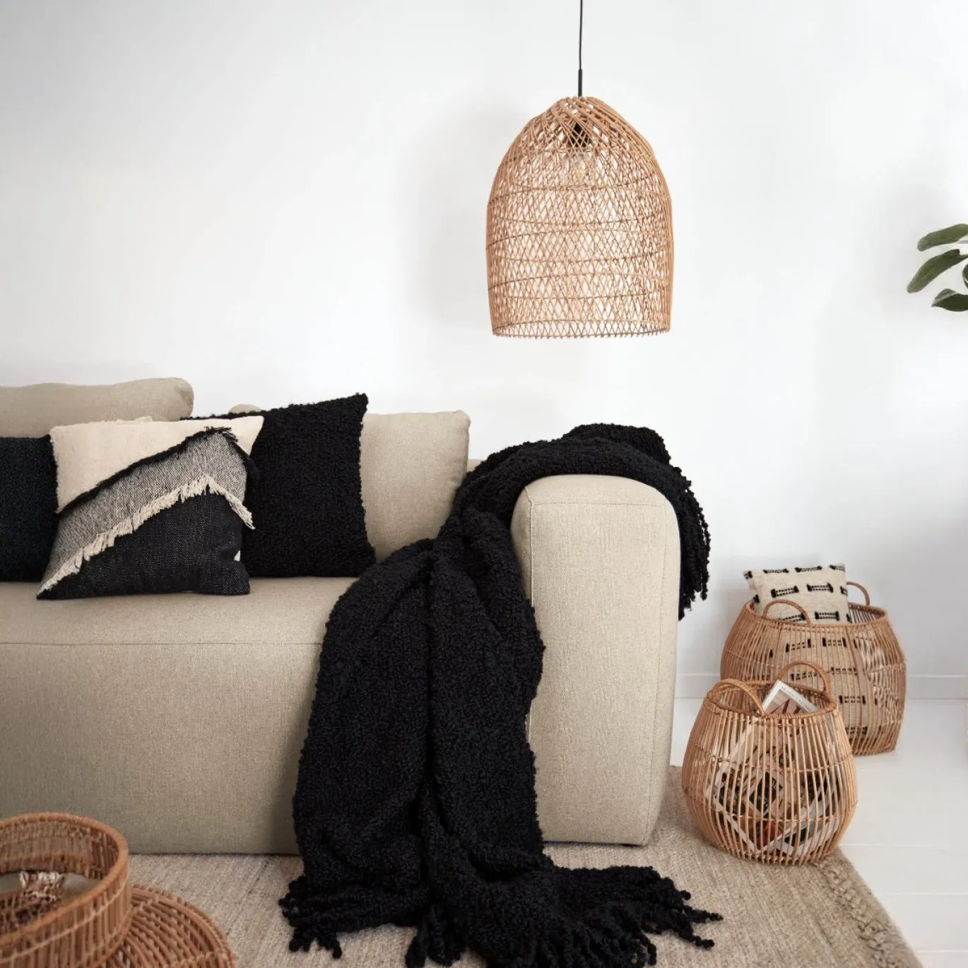 Kave Home Lampenkap Domitila Rotan Naturel Ø44cm