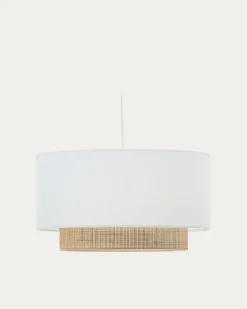 Kave Home Lampenkap Erna Wit/Naturel Ø60cm