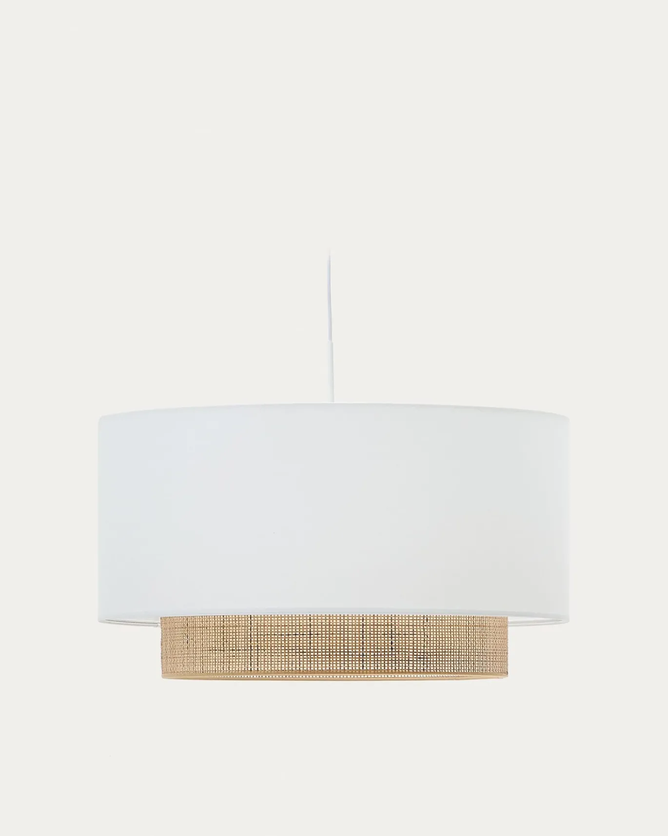 Kave Home Lampenkap Erna Wit/Naturel Ø60cm
