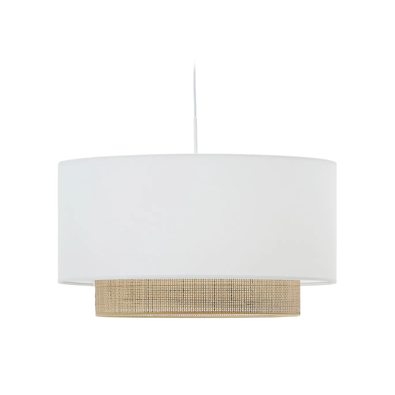 Kave Home Lampenkap Erna Wit/Naturel Ø60cm