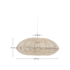 Kave Home Lampenkap Flaro Rotan met Lichte Afwerking Ø70cm