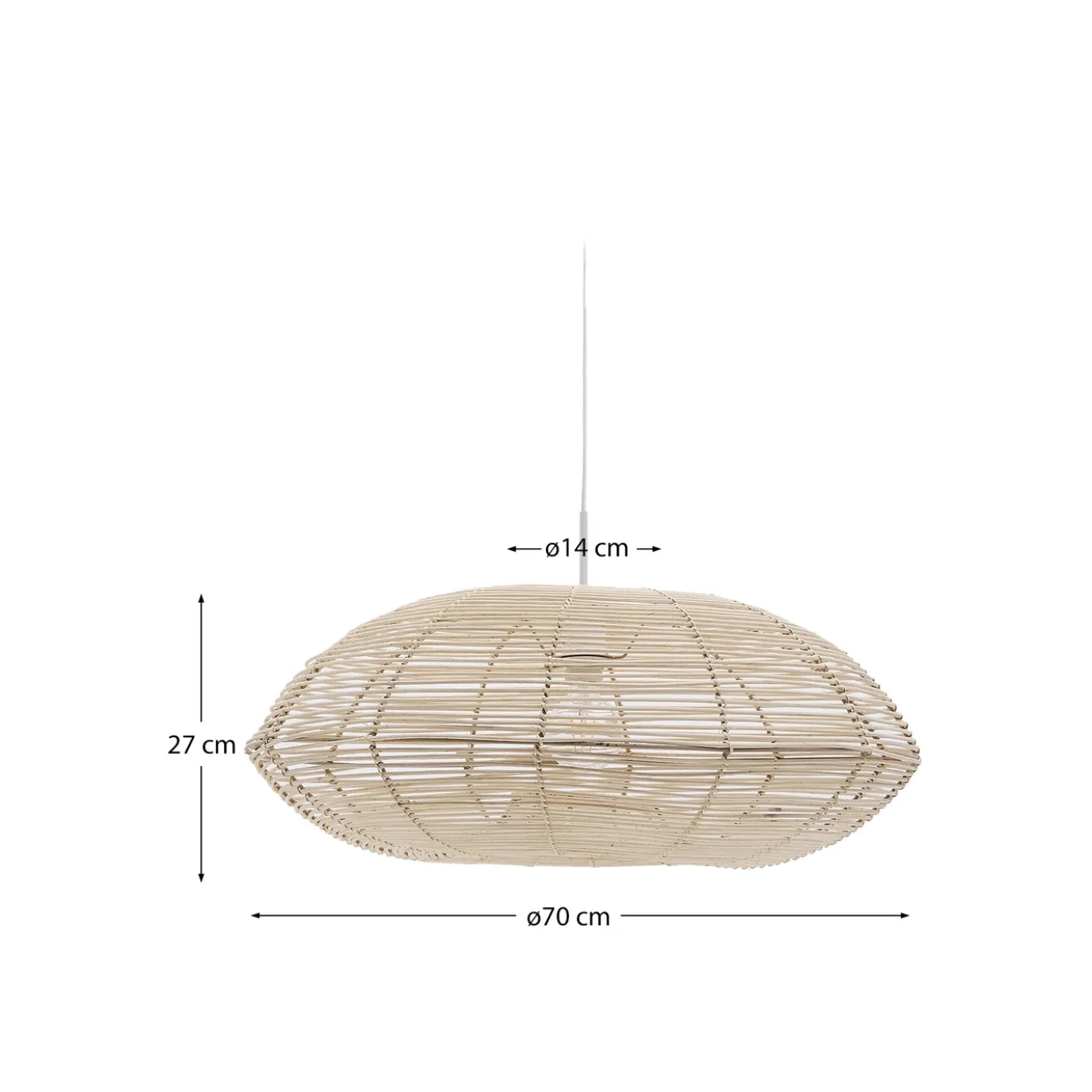 Kave Home Lampenkap Flaro Rotan met Lichte Afwerking Ø70cm