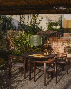 Kave Home Lampenkap Garoina Outdoor Rotan Groen Ø50cm
