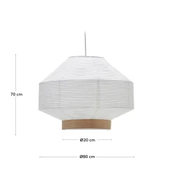 Kave Home Lampenkap Hila Papier Wit Ø80cm