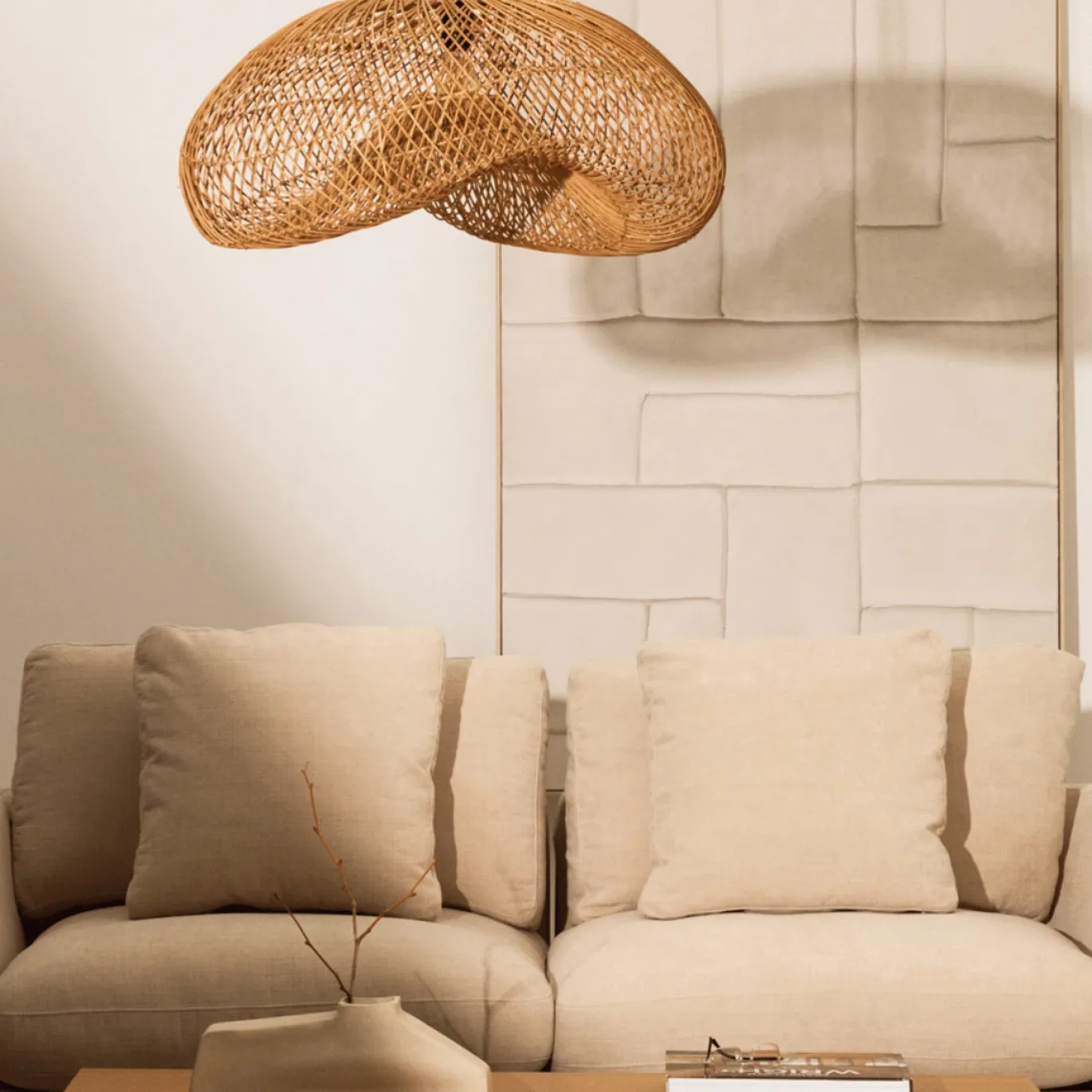 Kave Home Lampenkap Isora Rotan Naturel 80cm