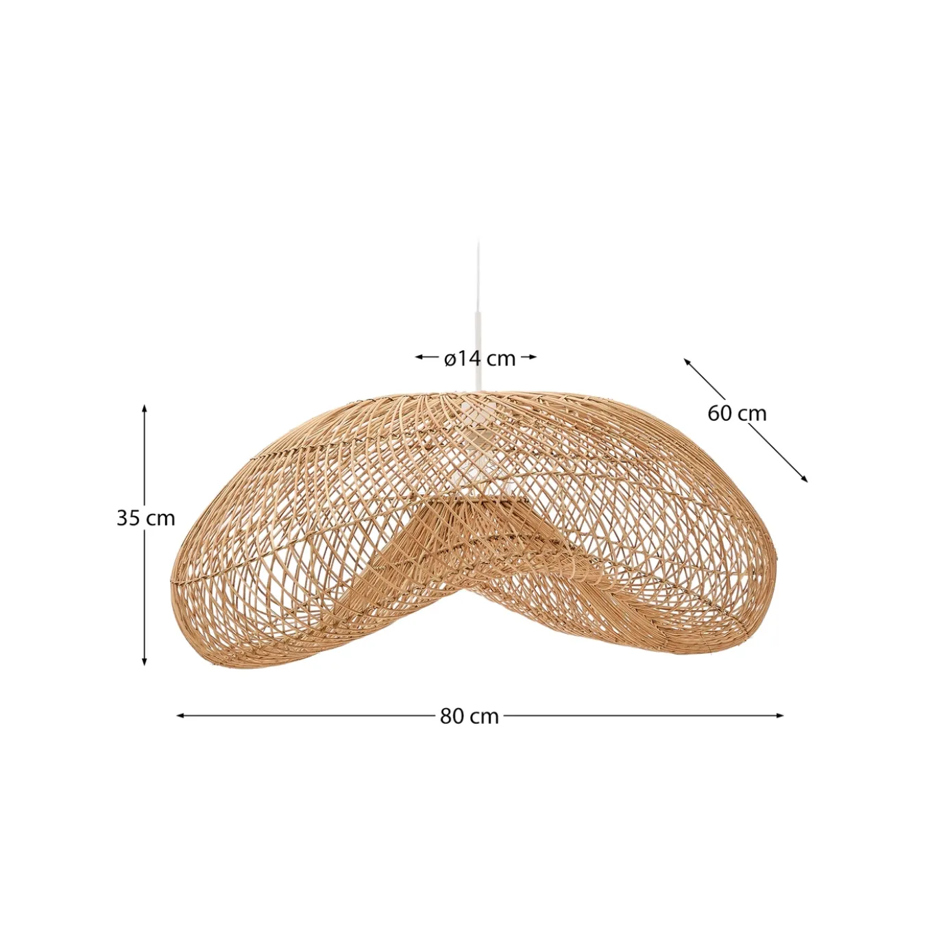 Kave Home Lampenkap Isora Rotan Naturel 80cm