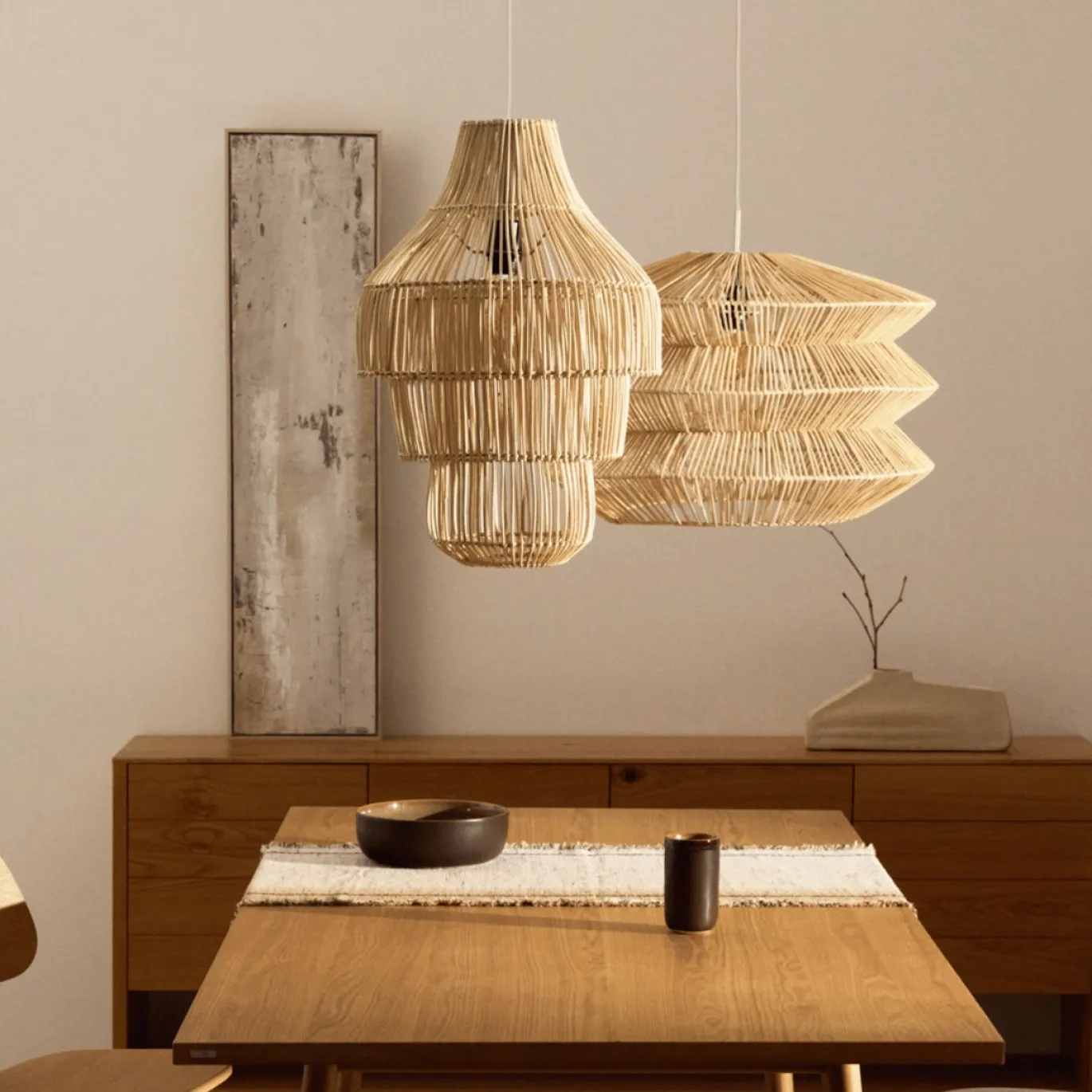 Kave Home Lampenkap Janoa Rotan Naturel Ø38cm