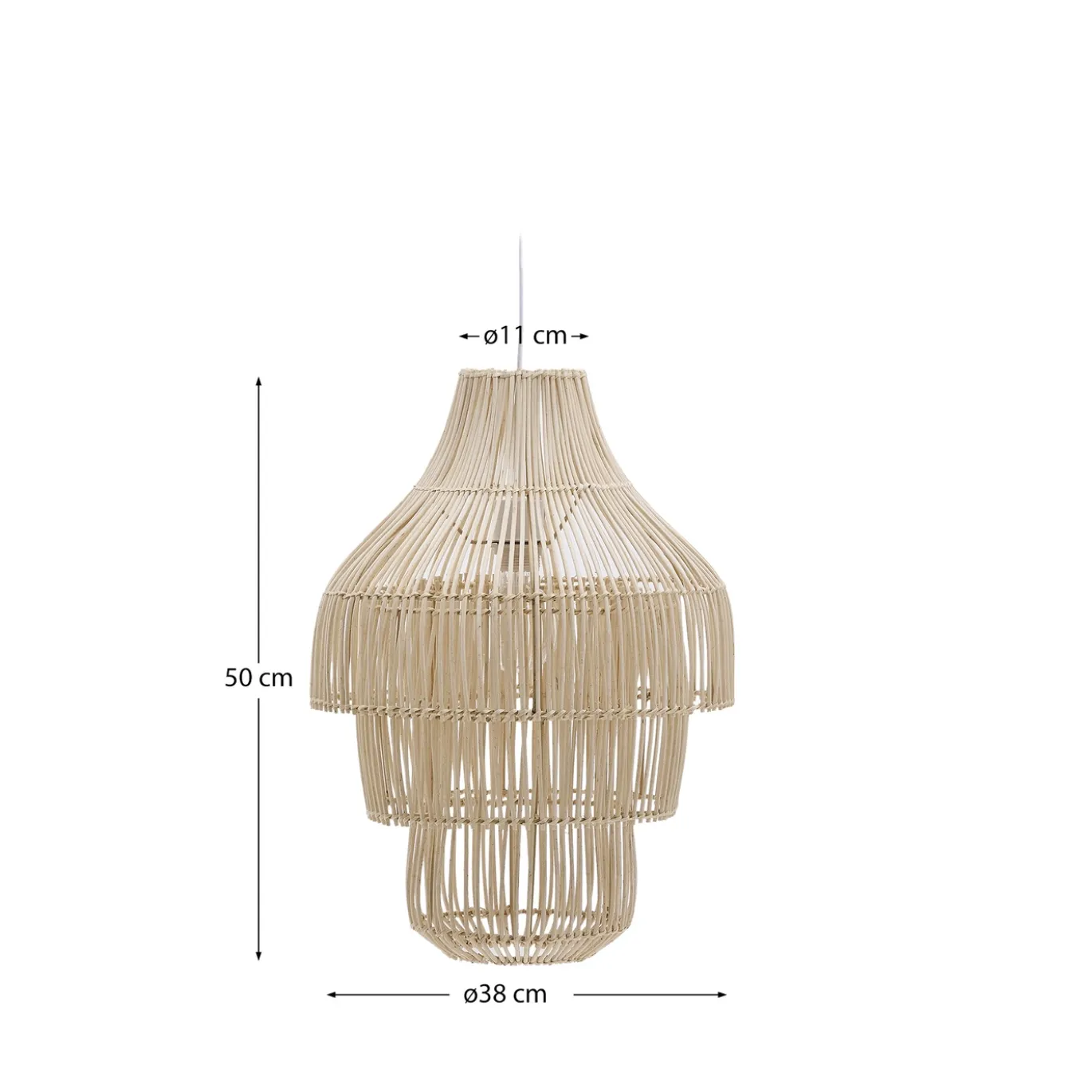 Kave Home Lampenkap Janoa Rotan Naturel Ø38cm