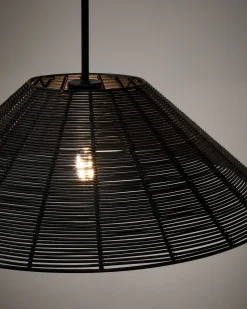 Kave Home Lampenkap Saranella Voor Plafondlamp Zwart Rotan Ø50cm