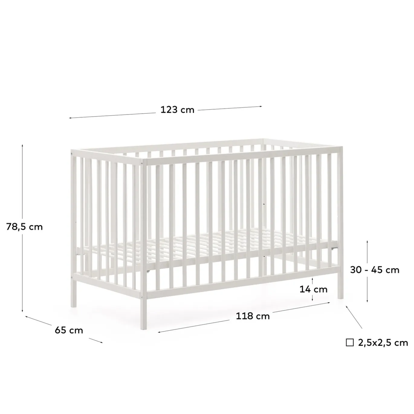 Kave Home Ledikant Shantal Beukenhout Wit 60x120cm