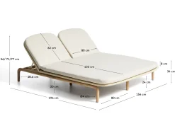 Kave Home Ligbed Alipa Acaciahout Beige 196x154cm