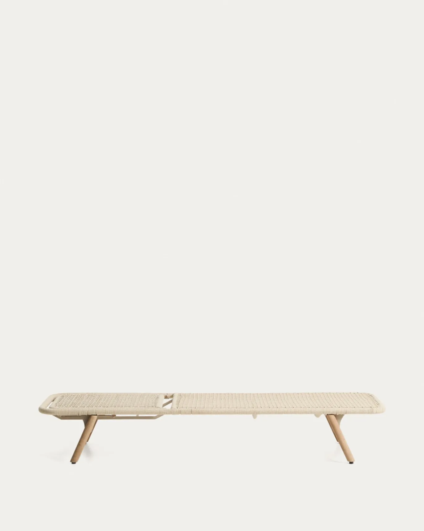 Kave Home Ligbed Dandara Massief Acaciahout Staal Beige Touw