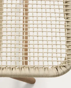 Kave Home Ligbed Dandara Massief Acaciahout Staal Beige Touw