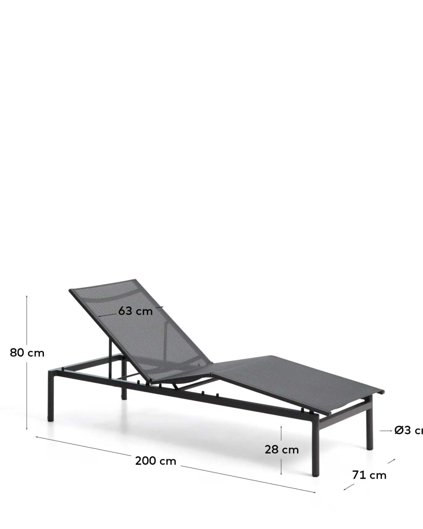 Kave Home Ligbed Lesina Stapelbaar Aluminium Grafiet