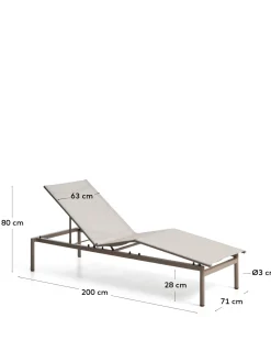 Kave Home Ligbed Lesina Stapelbaar Aluminium Taupe