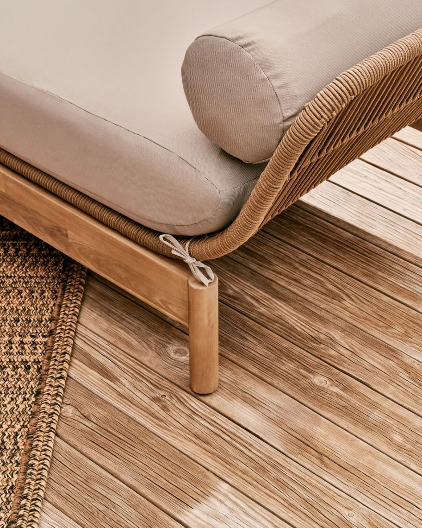 Kave Home Ligstoel Catalina Beige Touw En Acaciahout