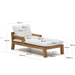 Kave Home Ligstoel Forcanera Massief Teakhout