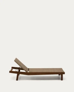 Kave Home Ligstoel Itani Acaciahout en Rotan