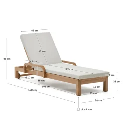 Kave Home Ligstoel Sonsaura Massief Eucalyptushout