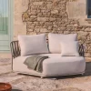 Kave Home Loungemodule Osani Rond Aluminium Beige Touw Taupe 167cm