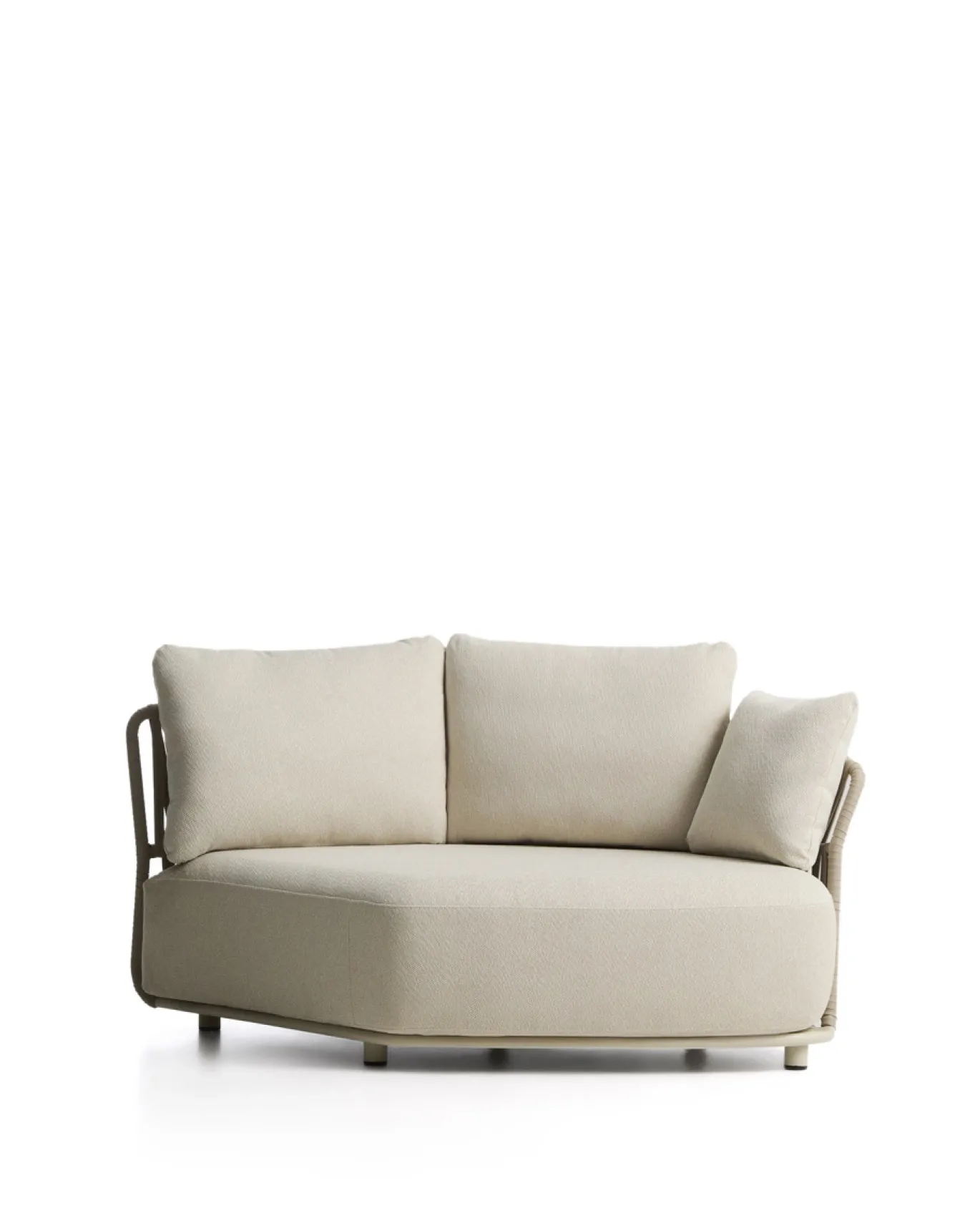 Kave Home Loungemodule Osani Rond Aluminium Beige Touw Taupe 167cm