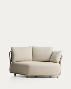 Kave Home Loungemodule Osani Rond Aluminium Beige Touw Taupe 167cm