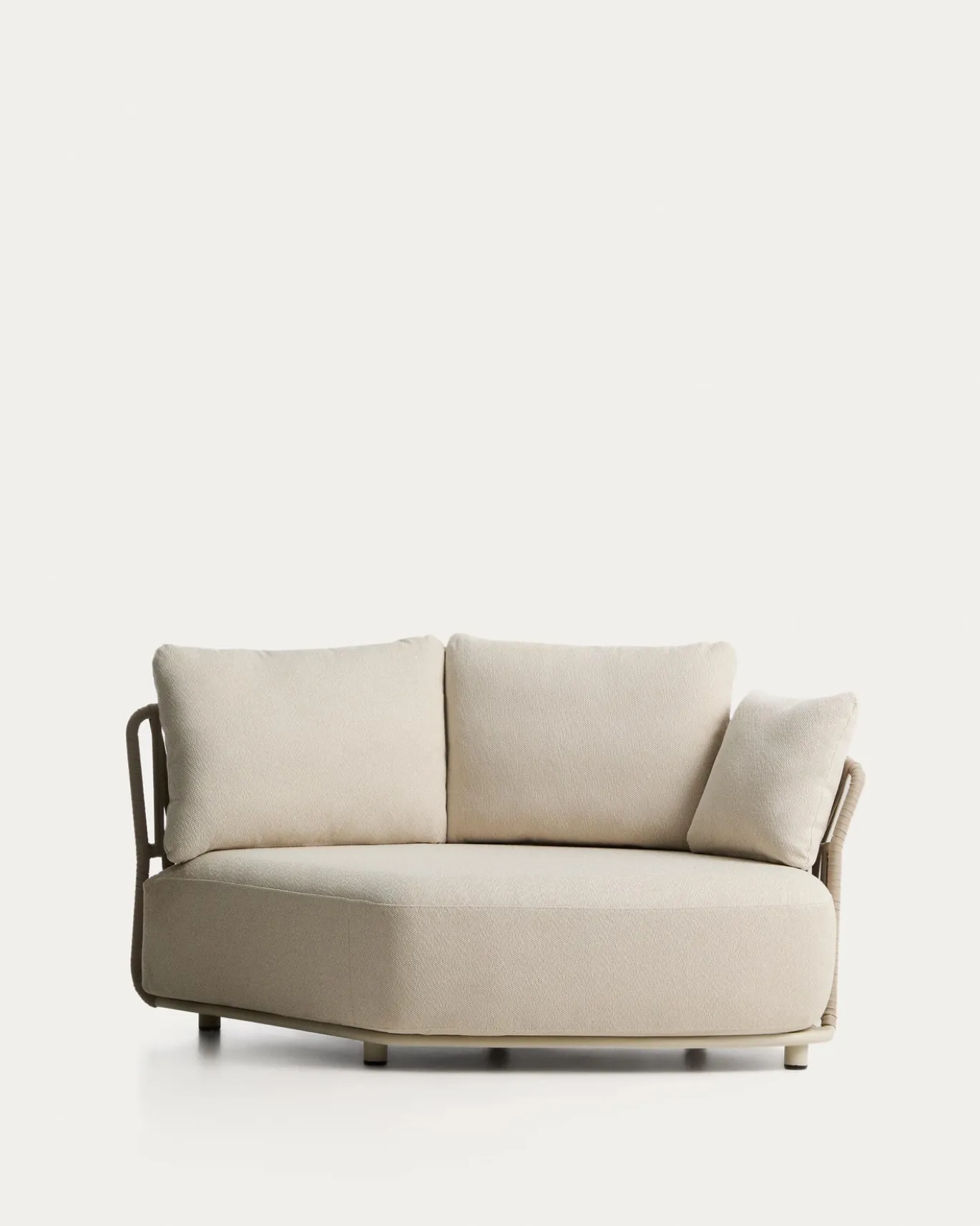 Kave Home Loungemodule Osani Rond Aluminium Beige Touw Taupe 167cm