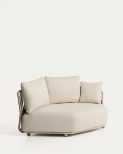 Kave Home Loungemodule Osani Rond Aluminium Beige Touw Taupe 167cm