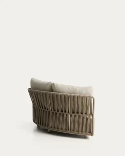 Kave Home Loungemodule Osani Rond Aluminium Beige Touw Taupe 167cm
