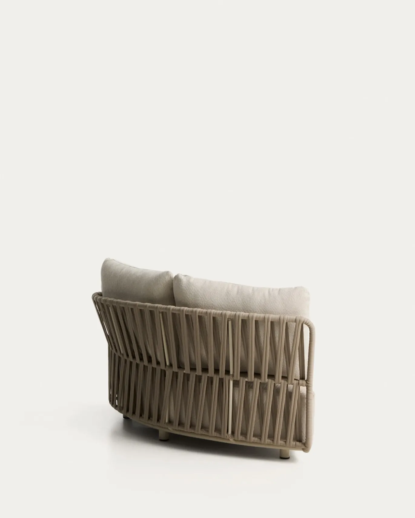 Kave Home Loungemodule Osani Rond Aluminium Beige Touw Taupe 167cm