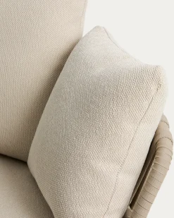Kave Home Loungemodule Osani Rond Aluminium Beige Touw Taupe 167cm