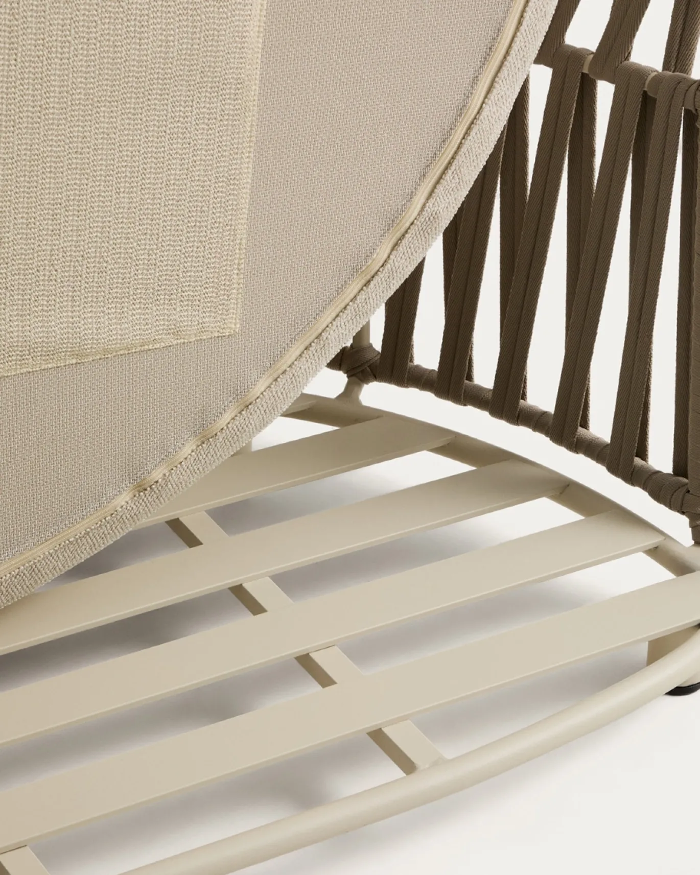 Kave Home Loungemodule Osani Rond Aluminium Beige Touw Taupe 167cm