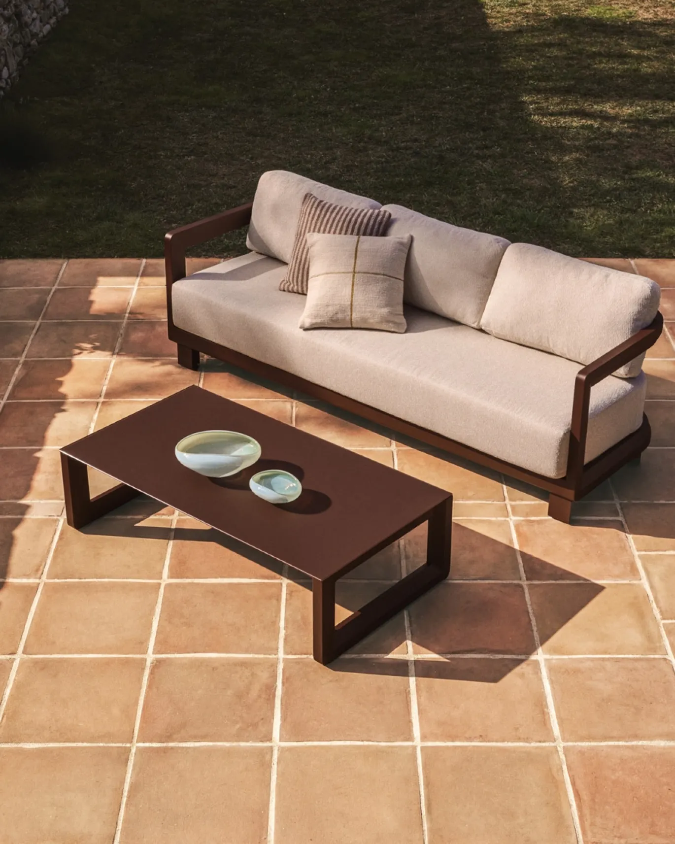 Kave Home Loungeset Nerano Aluminium Bruin