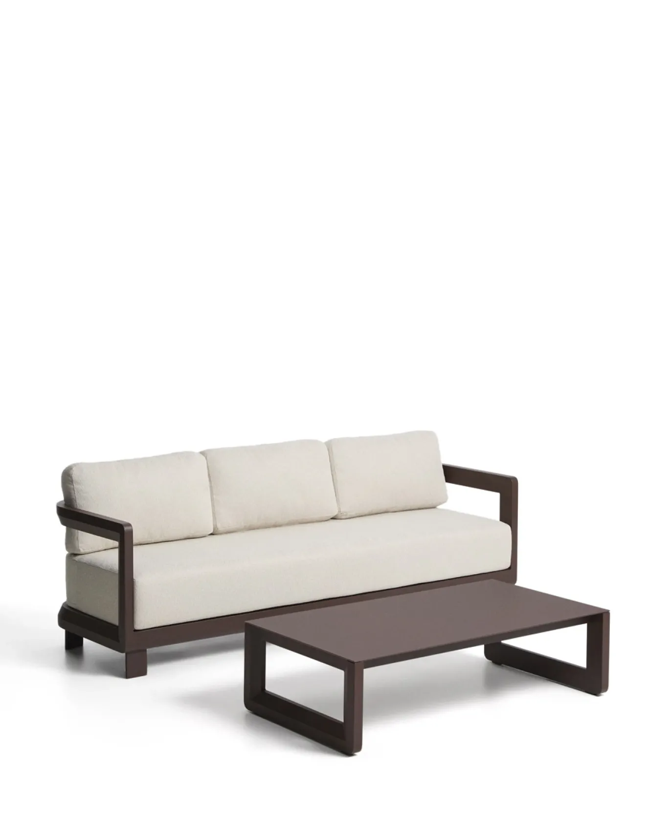 Kave Home Loungeset Nerano Aluminium Bruin