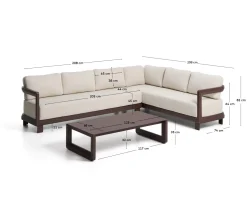 Kave Home Loungeset Nerano Hoekbank Bruin Klein