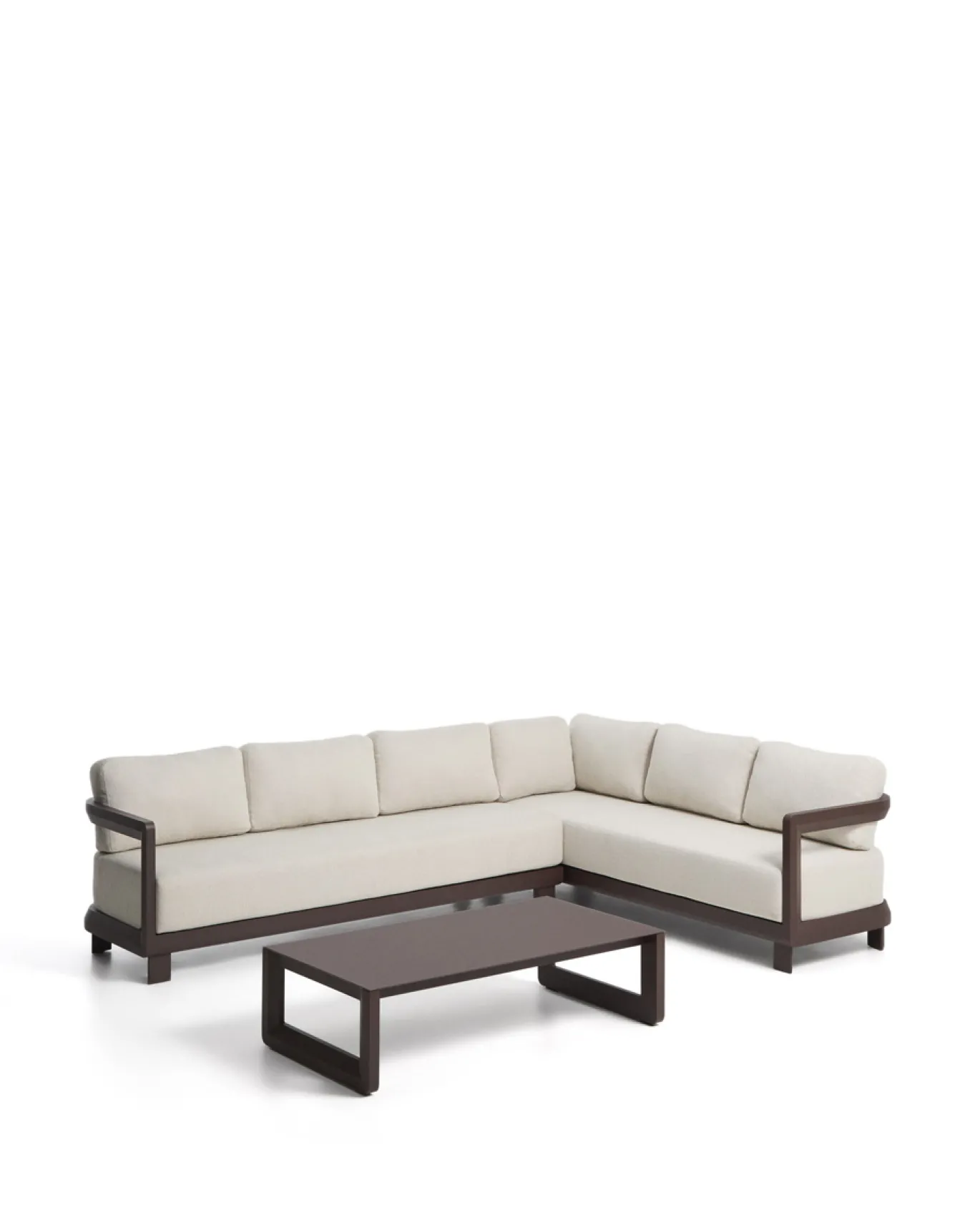 Kave Home Loungeset Nerano Hoekbank Bruin Klein
