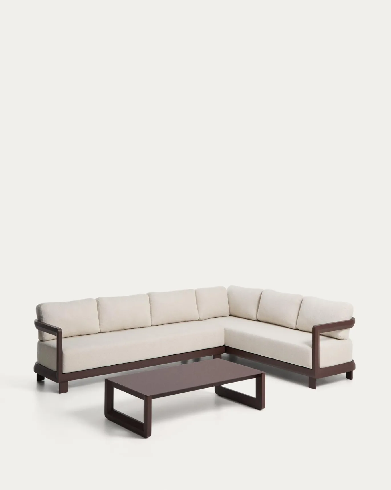 Kave Home Loungeset Nerano Hoekbank Bruin Klein