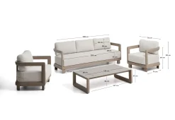 Kave Home Loungeset Nerano 3-Zits Taupe
